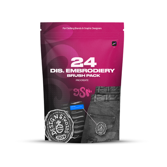 24 Distressed Embroidery Brush Pack (Procreate)