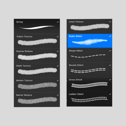 24 Distressed Embroidery Brush Pack (Procreate)