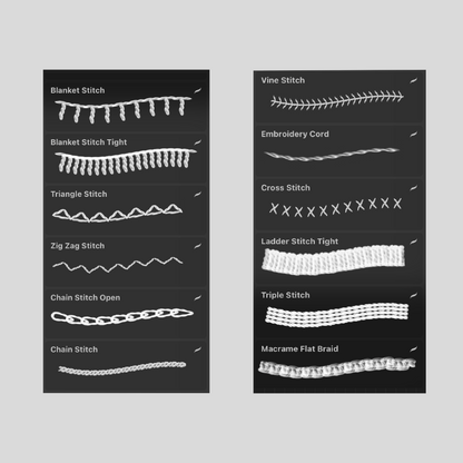 24 Distressed Embroidery Brush Pack (Procreate)